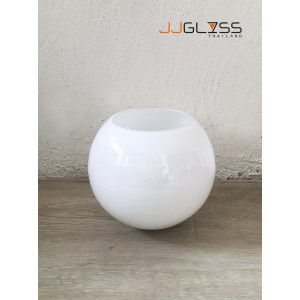 WHITE-H0039-17TC - WHITE Handmade Colour Vase